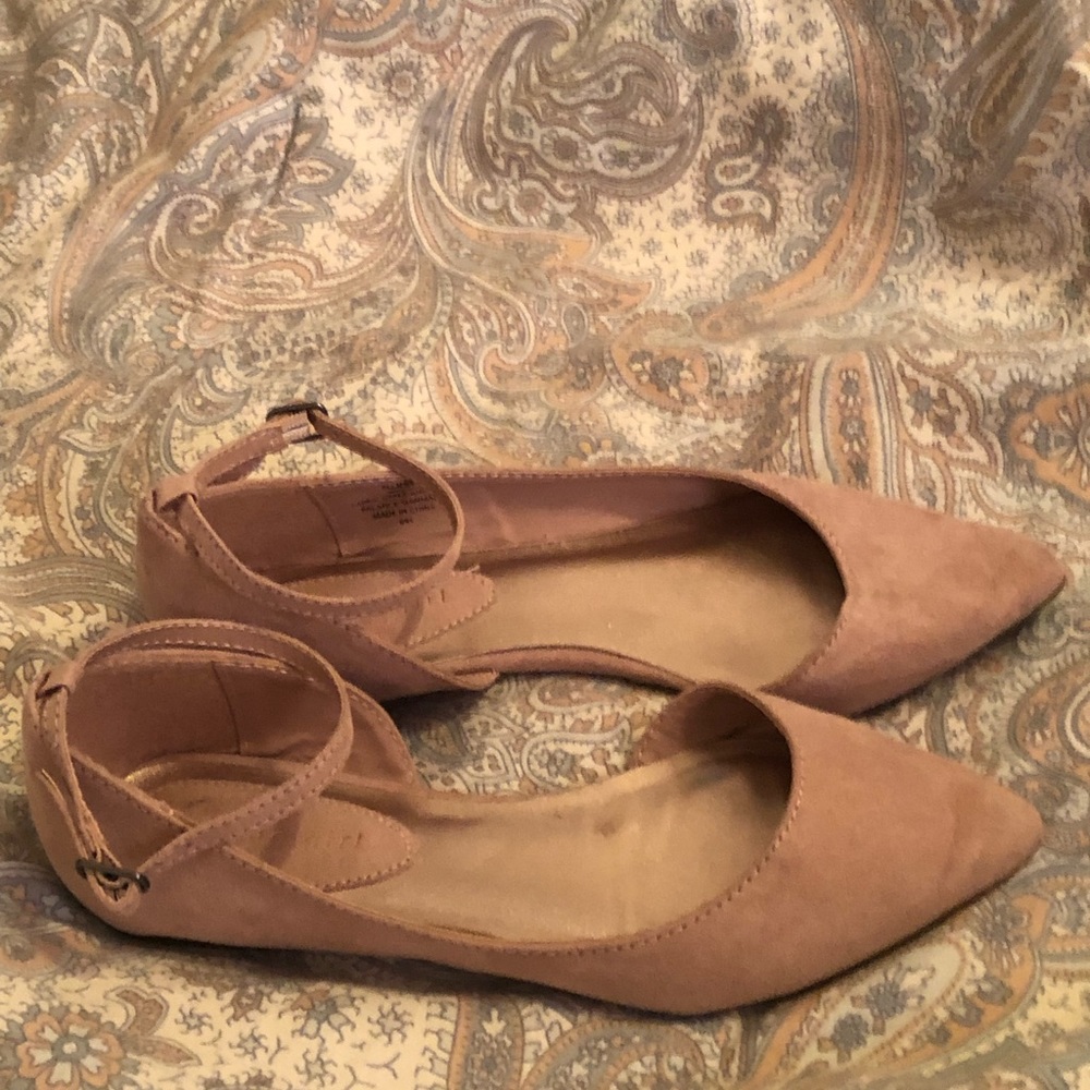 Madden Girl suede flats size 7-ankle strap removable